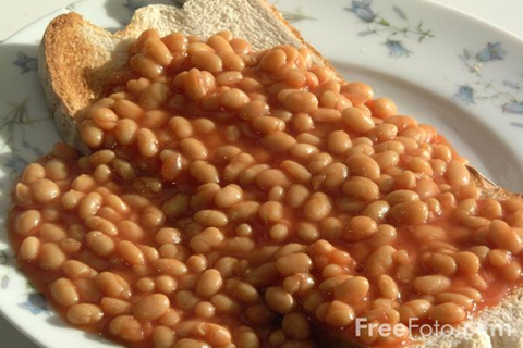 baked beans with toast